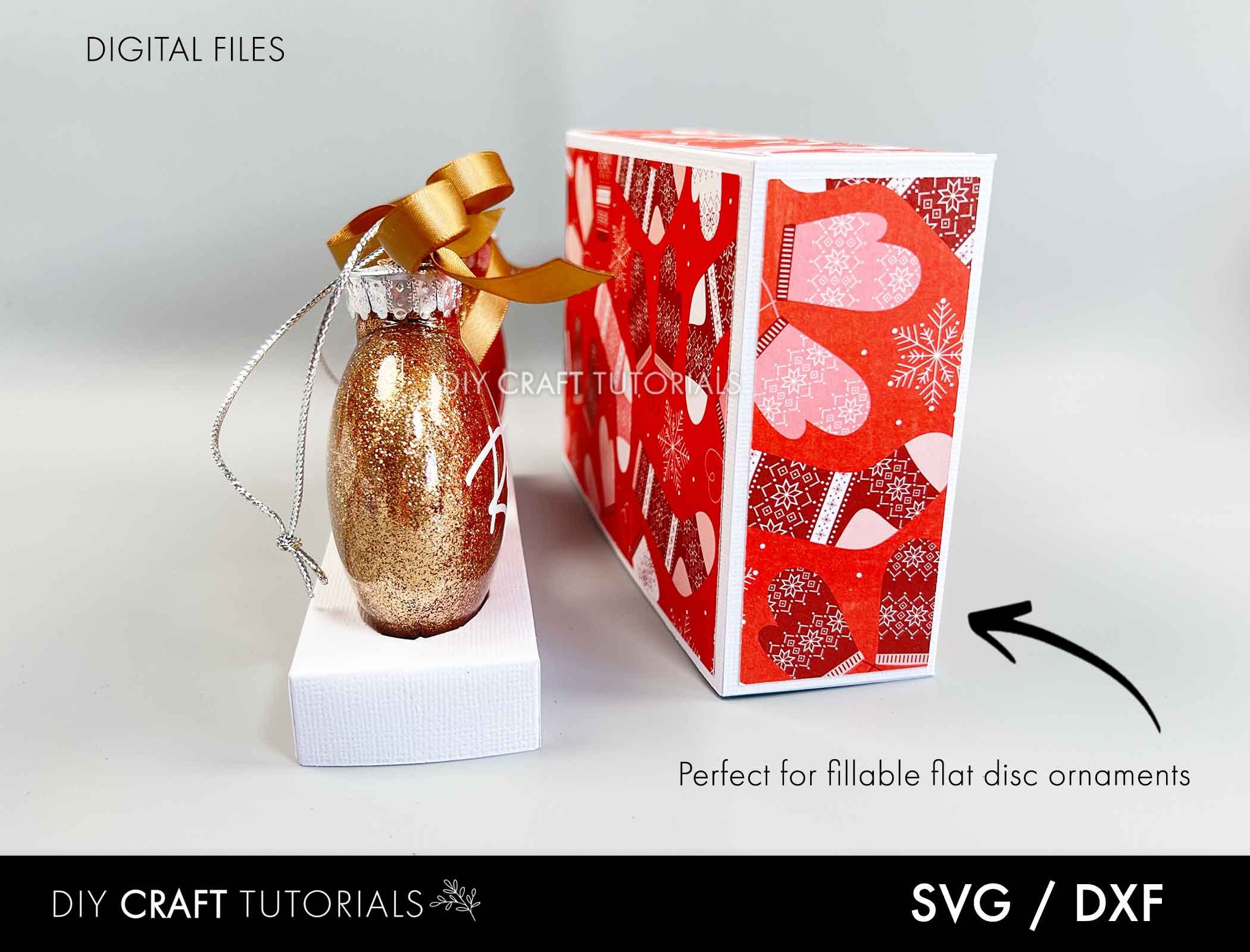 3 Flat Disc Ornament Box SVG Double Ornament Box SVG Etsy