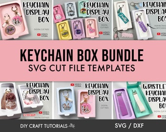 Keychain Box SVG Template Bundle: Display Card, Packaging Cut Files