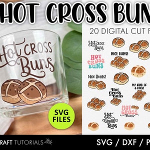 Hot Cross Bun svg, Easter svg, Hot Cross Bun Clipart, Cut Files for Cricut, svg bundle, easter svg bundle, food svg