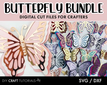 Butterfly SVG Bundle, Butterfly SVG, 3D Butterfly svg, Butterfly silhouette, Butterflies svg, Svg cut files, Laser cut files