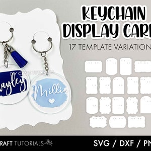 Keychain Display Card Svg, Keyring Display Card Template, Key Ring