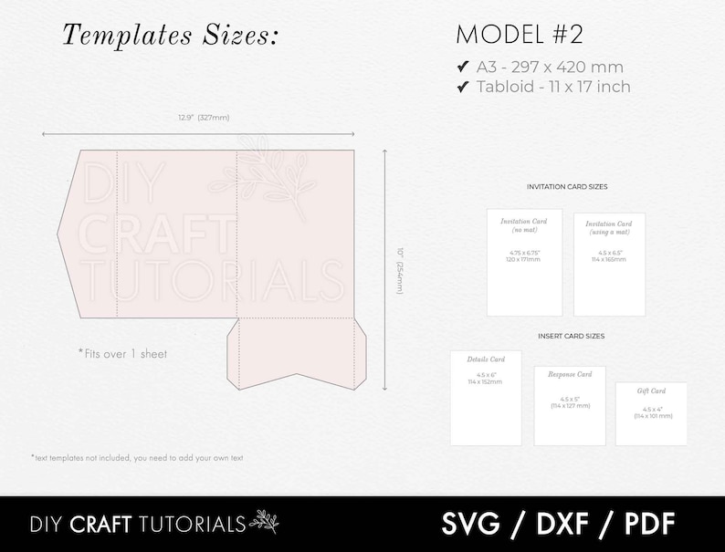 May include: A printable template for a DIY craft project. The template is for a box that fits over one sheet of paper. The box is 12.9 inches by 10 inches. The template includes instructions for making the box and a list of the materials needed. The template is available in SVG, DXF, and PDF formats.