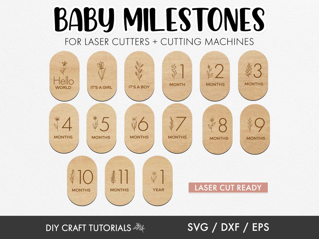 Boho Baby Milestone Discs SVG: Floral Laser Cut File - Etsy