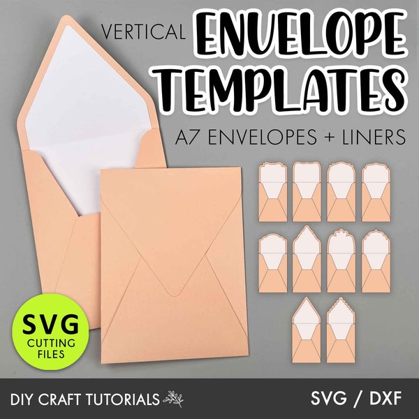 A7 Envelope SVG, A7 Vertical envelope, A7 Envelope Template, 5.25 x 7.25 envelope template, Envelope svg, wedding invitation envelope