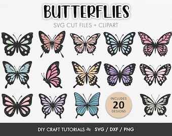 Layered Butterfly SVG Bundle: 20 Colorful Cut Files