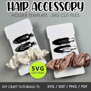 Modelo de cartão de exibição de laço de cabelo, porta-cartão de laço de cabelo SVG, cartão de exibição de grampo de cabelo svg, embalagem svg, cricut svg, cartão de exibição de faixa de cabelo