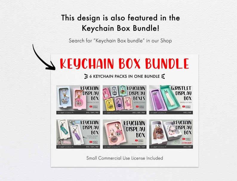 Wristlet Box SVG, Keychain Box SVG, Key Fob SVG, Wristlet Keychain Svg, Keychain Packaging, keychain svg, Packaging svg, gift box svg image 8