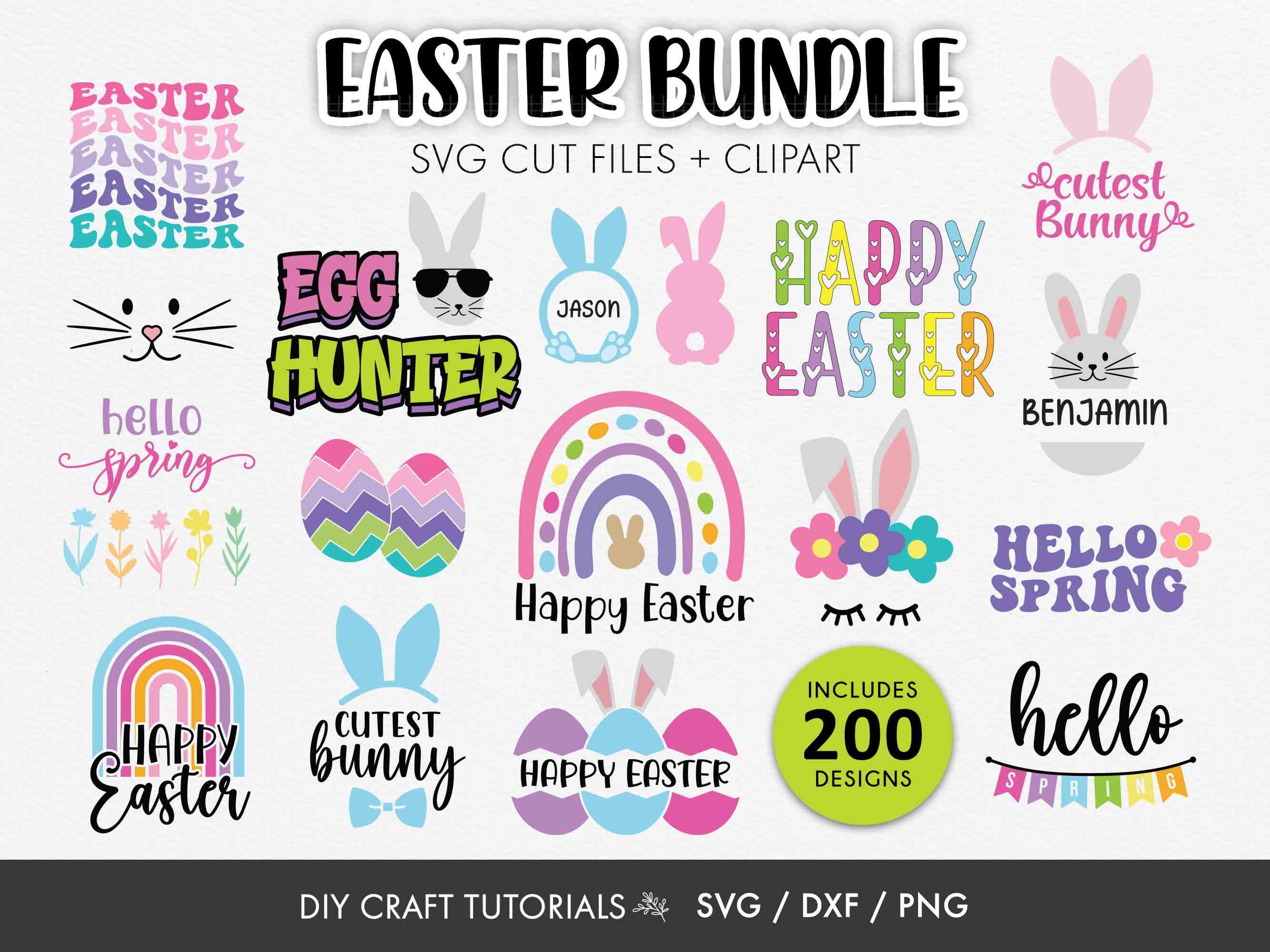 Easter SVG Bundle Mega Pack | 200 Easter Cut Files | Bunny Egg Spring ...