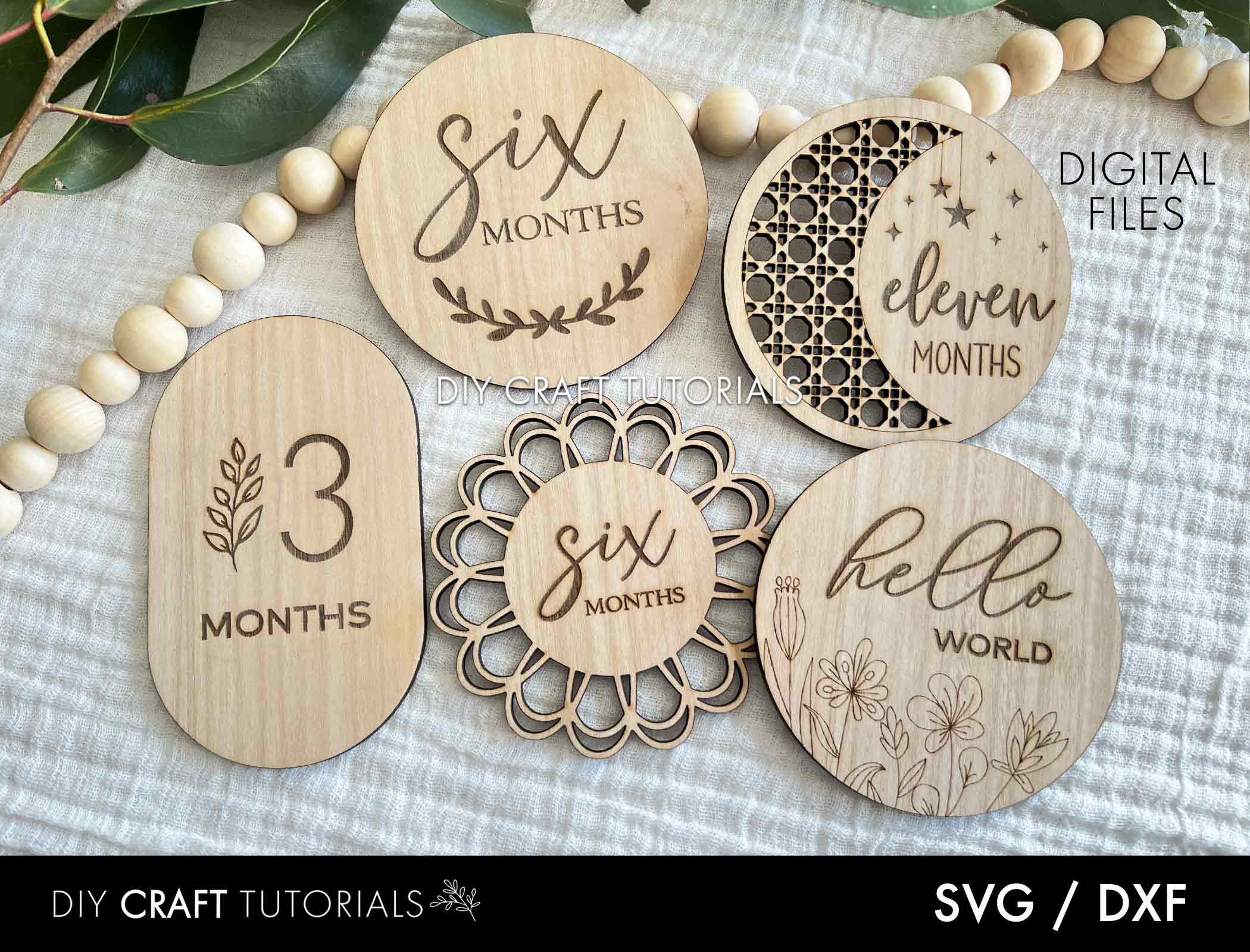 BABY MILESTONE SVG Bundle for Laser Cutters, Wooden Baby Milestone ...