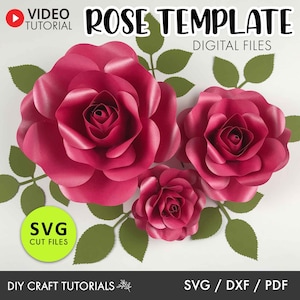 Paper Rose svg, Rose Template, Paper Flower svg, 3D Paper Flowers svg, Rose Svg, Paper Flower template, Flower svg, cricut svg