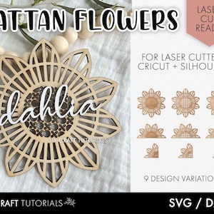 Baby name sign svg, Rattan flower svg, boho flower svg, Rattan SVG, wooden name sign, glowforge svg, laser cut files, wood sign svg