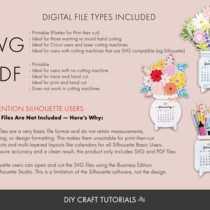 Calendario 2026 Español SVG PDF | Spanish Flower Vase Calendar Template Bild 5