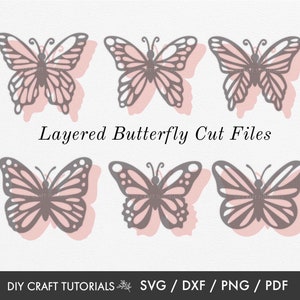 Butterflies SVG, Butterfly SVG, Butterfly silhouette, svg bundle, Butterfly png, butterfly laser cut file, cricut svg, butterfly clipart