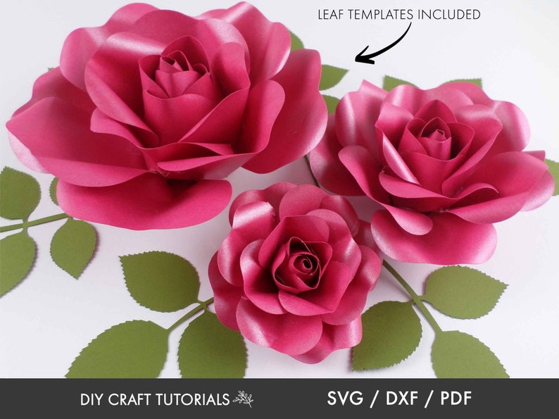 Paper Rose Template: 3D Flower SVG, Cricut & Silhouette - Etsy