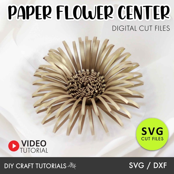 Paper Flower Center SVG, Giant Paper Flower, Paper Flower Fringe, Paper Flower SVG, paper flower template, cricut svg, flower svg