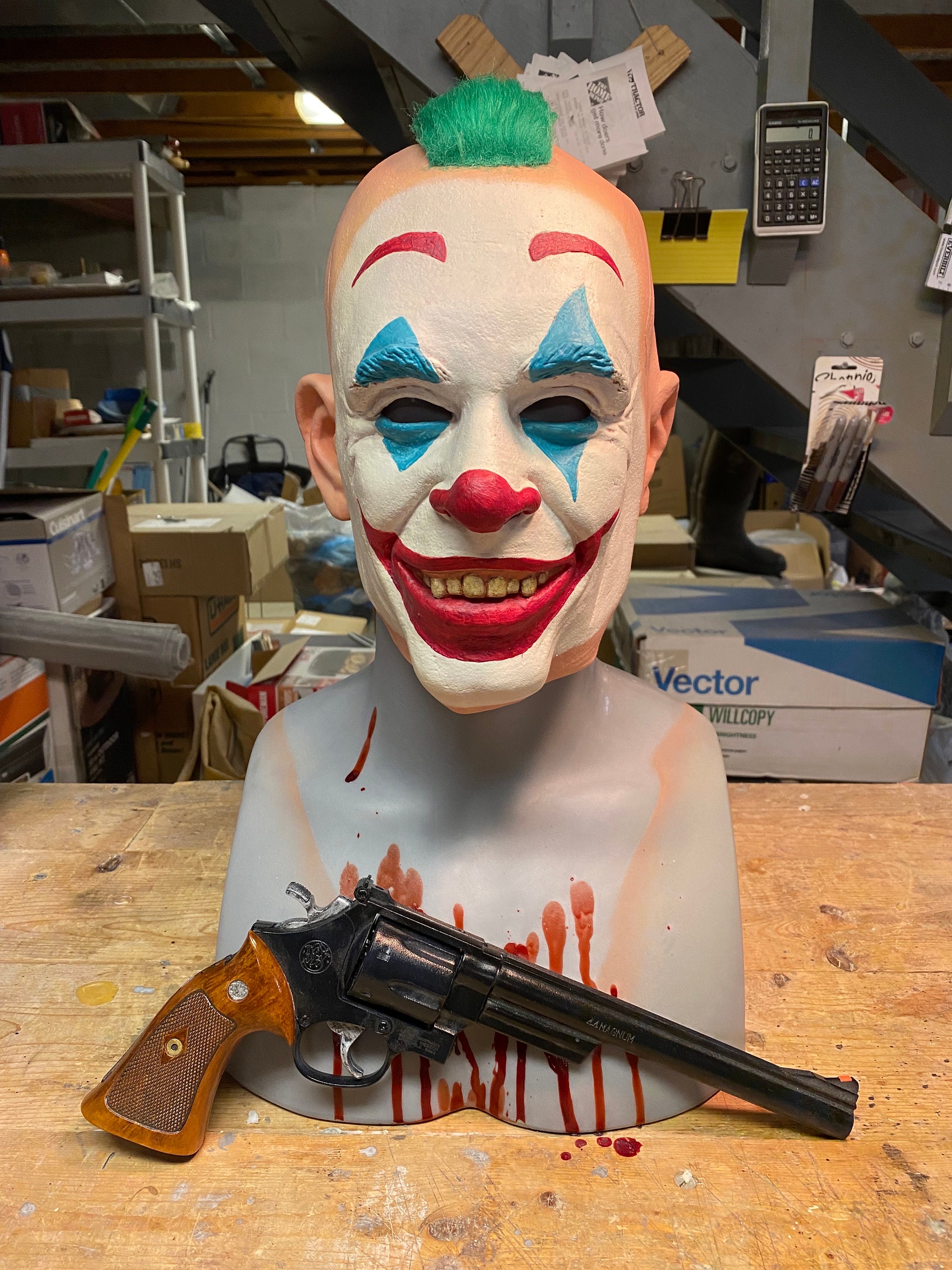 Joker x Taxi Driver clown mask and prop 44 Revolver Robet De Niro Joaquin Phoenix