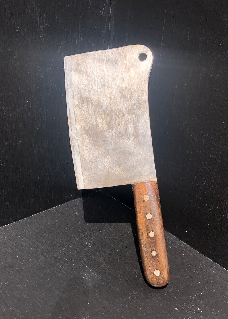 14 Inch Realistic Meat Cleaver Prop Replica Real Wood and Etsy