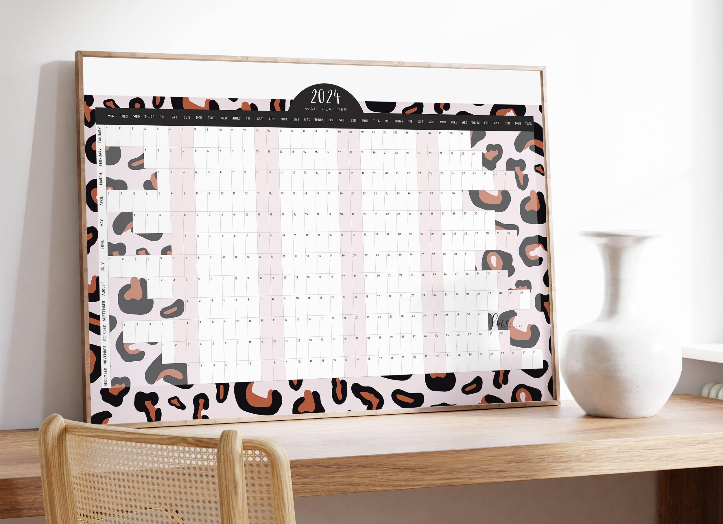 2024 Large Wall Planner Printable Horizontal Wall Planner Etsy