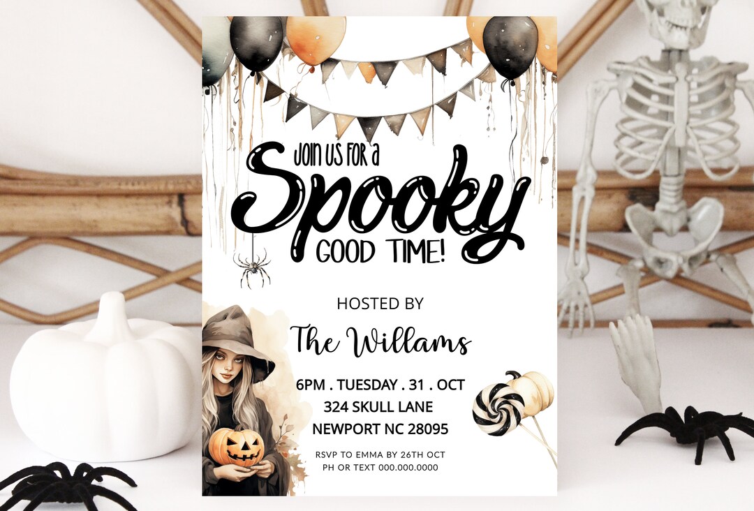 HALLOWEEN INVITATION Editable Invite Halloween Party Etsy