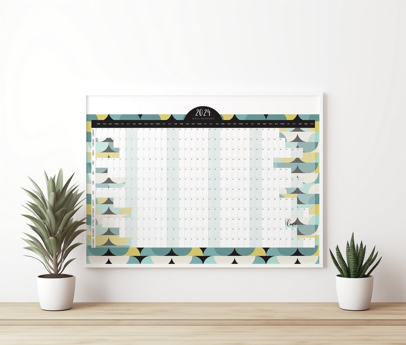 2024 Large Wall Planner Printable Horizontal Wall Planner Etsy