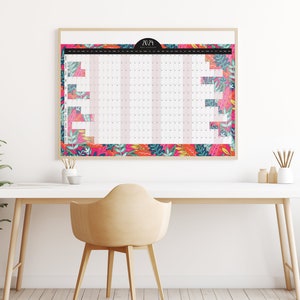 2024 Large Wall Planner Printable, Horizontal Wall Planner Printable