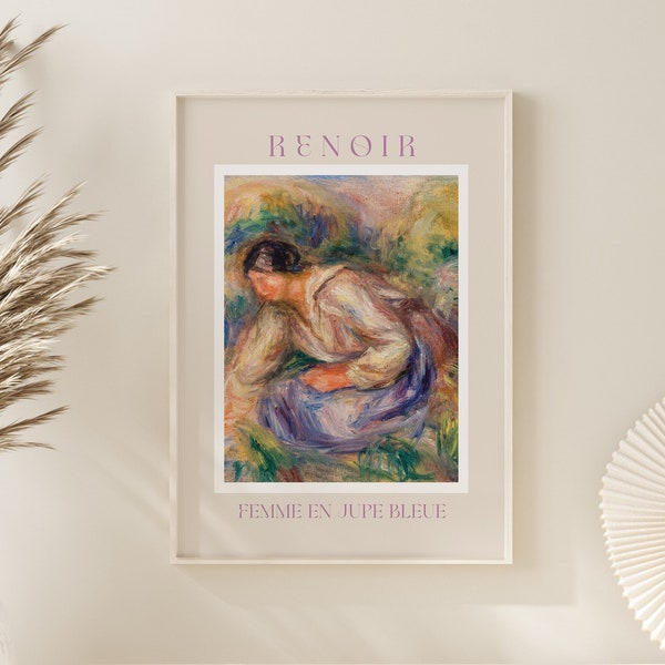 Renoir Poster, August Renoir Print, Renoir Wall Art, Renoir Picture, Renoir Monet Print, Vintage Renoir Art, Renoir Femme en Jupe Bleue