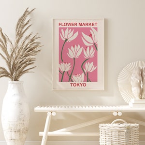 Pink Flower Market Tokyo Print, Matisse Flower Poster, Matisse Cut Out, Matisse Print, Matisse Plant, Flower, A2 A3 A4 A5, Gallery Wall