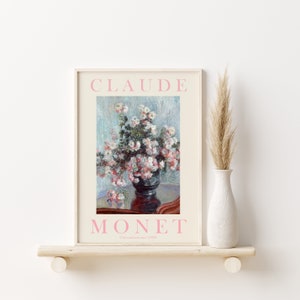 Claude Monet Art Print, Modern Vintage Poster, Exhibition Wall Art, Monet Wall Art, Vintage wall art, Chrysanthemums, Nude Pink