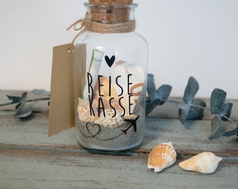Gift glass travel fund / cash gift / wish fulfiller / give money / travel