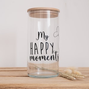 Erinnerungsglas / Glückliche Momente / Momente sammeln / Happy Moments / Glücksglas / Vorratsglas /