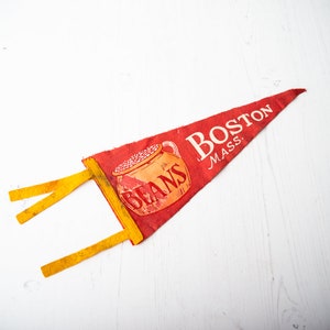 Vintage Boston Massachusetts Beans Pennant 29cm x 12cm