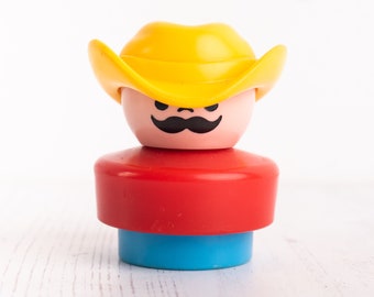 Fisher Price Cowboy with Mustache 1990 Mexico