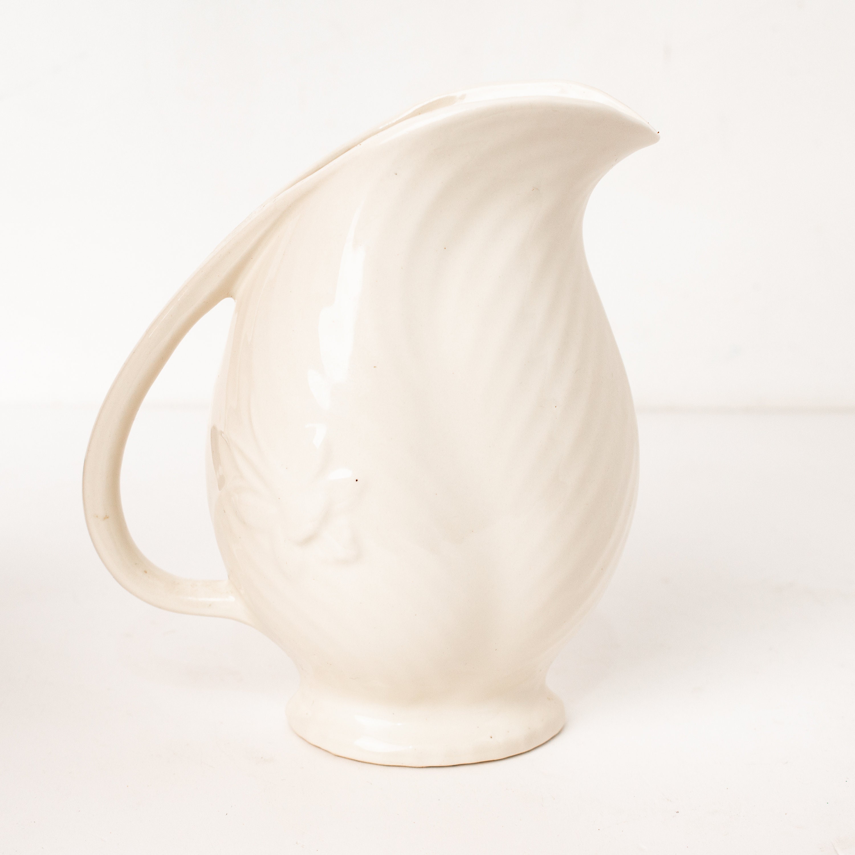 Vintage White Pitcher Floral Vase Jug 1930's 19 Cm Etsy