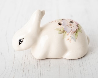 Rabbit Pomander Floral Decorated Ceramic Bunny Made in Britain