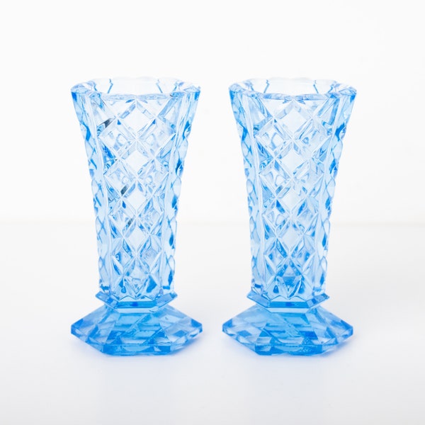 Blue Glass Vase Etsy UK