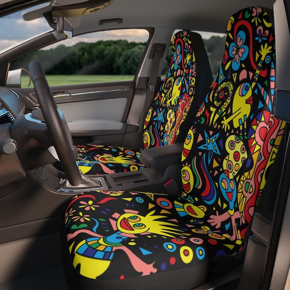 Fundas de asiento de coche Pop Art, funda de asiento de coche universal,  funda de asiento