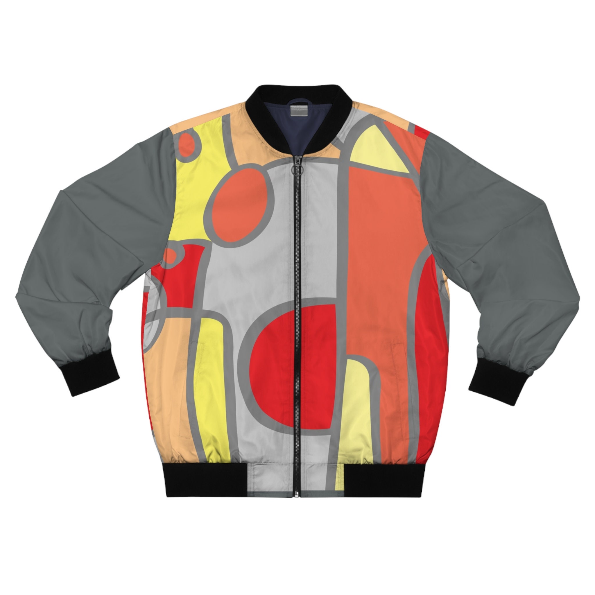 Abstract Art Bomber Jacket: Unisex Graffiti Design