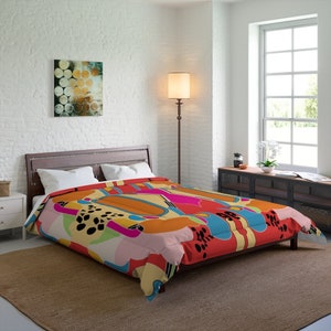 Cozy Art Comforter Bedding Decor Dorm Bedding Art Comforter,  Pop Art Comforter, Cozy  Microfiber  Artistic Comforter, Vibrant comforter