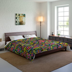 Colorful Funky Comforter: Lightweight Fluffy Bedding