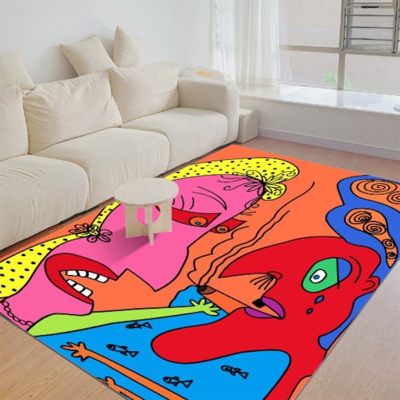 Vintage Bedside Rugs Non-slip Waterproof Living Room Carpet - FunnyFuzzy