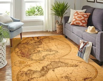 ALAZA Vintage World Map Compass Artwork Area Rug Rugs for Living Room Bedroom 5'3x4' ALAZA Vintage World Map Compass Artwork Area Rug Rugs for Living Room Bedroom 5'3x4'