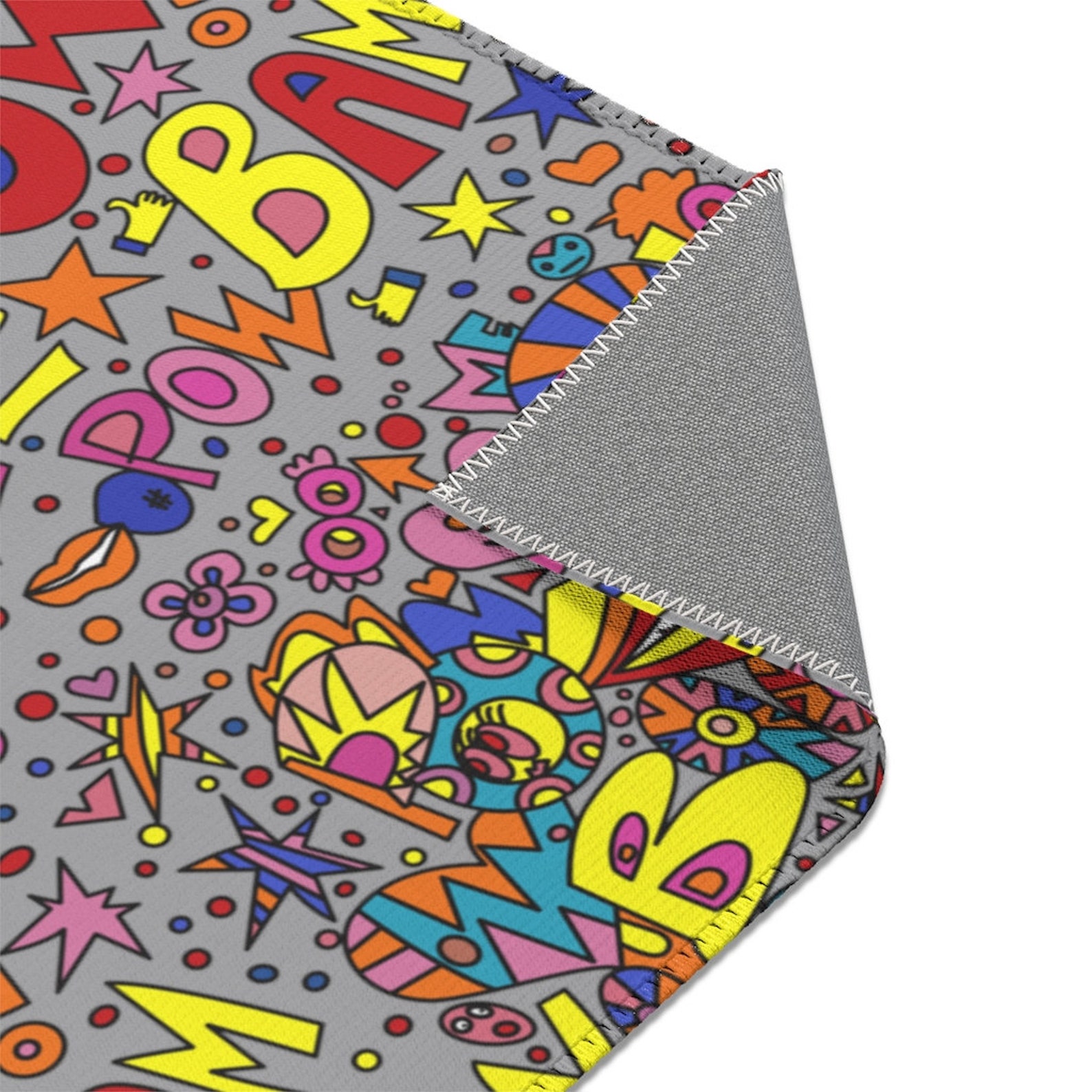 Unique Rug Words Rug Funky Rug Pop Art Style Rug Bedroom Etsy