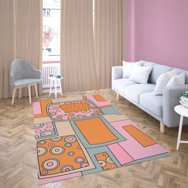 Abstract Psychedelic Graffiti Round Rug