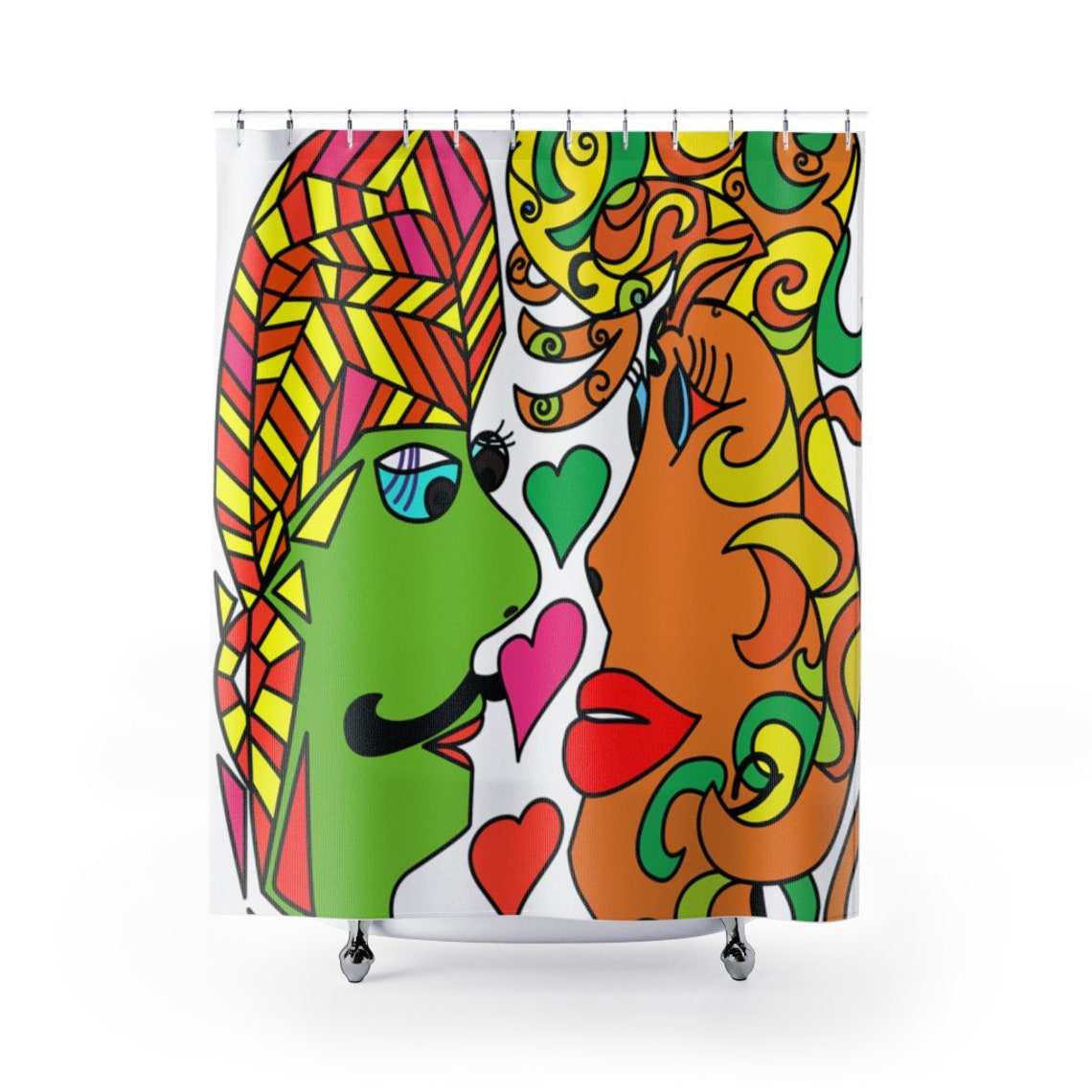 Dorm Decor Shower Curtain Boho Bath Curtain FUNKY Shower Etsy