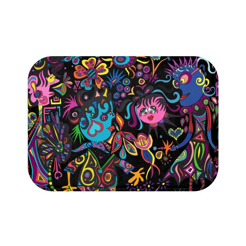 Bath Mat Bright Color Bath Mat Funky Bathroom Decor Etsy