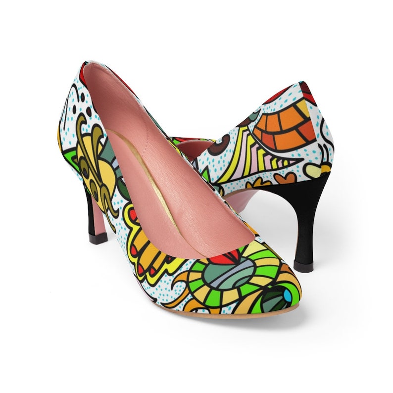Cats Women�s Heels Colorful Shoes Unique Crazy Shoes Etsy