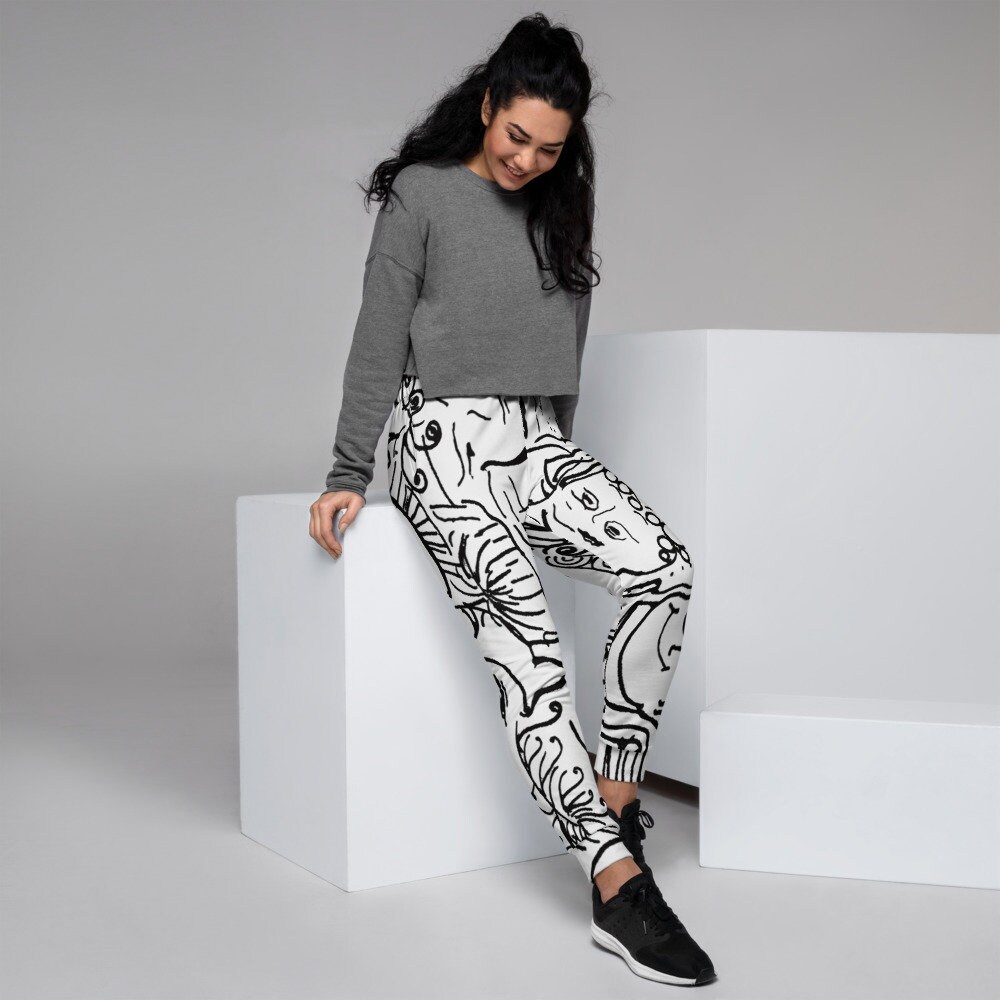 Black and clearance white joggers womens