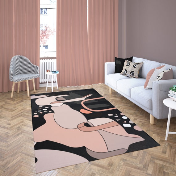 Colorful Area Rugs, Gray Brown Black Abstarct Rug Cool Carpet Funky Rug Trendy Modern Home Decor,  Designer Rug 4 colors Rug to choose from