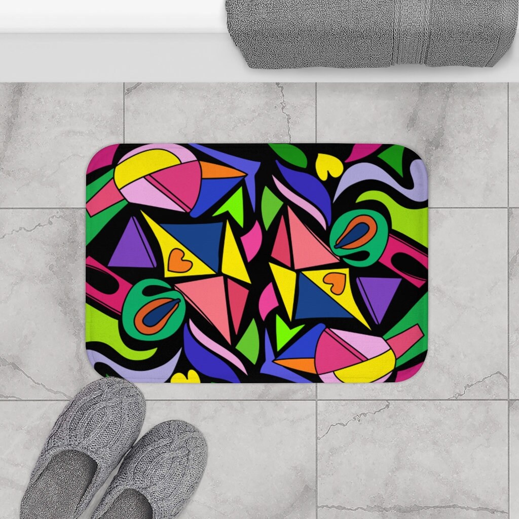 Vibrant bath mat Funky Bath Mat Etsy