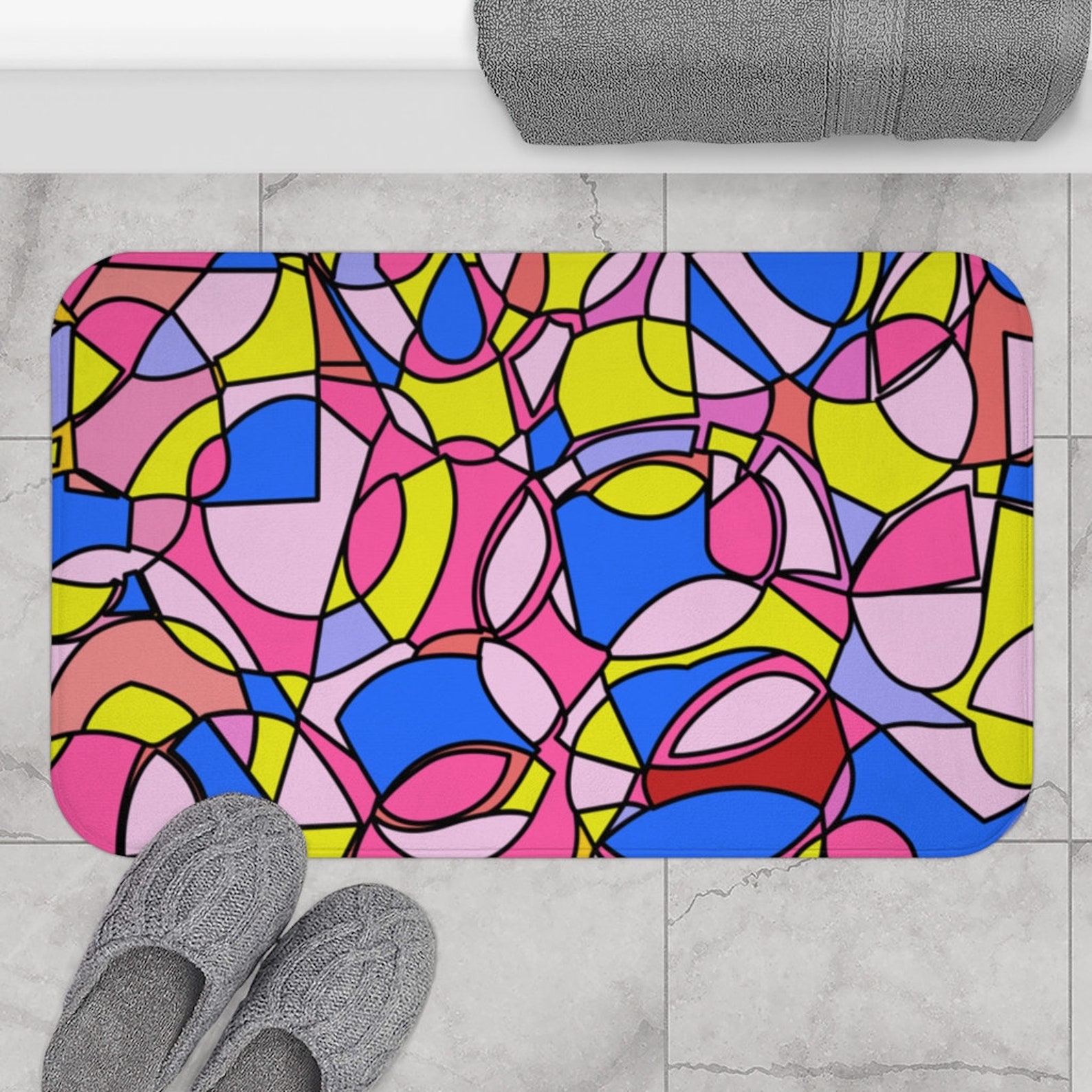 Bath Mat Funky mat colorful bath mat small large Bath Mat Etsy